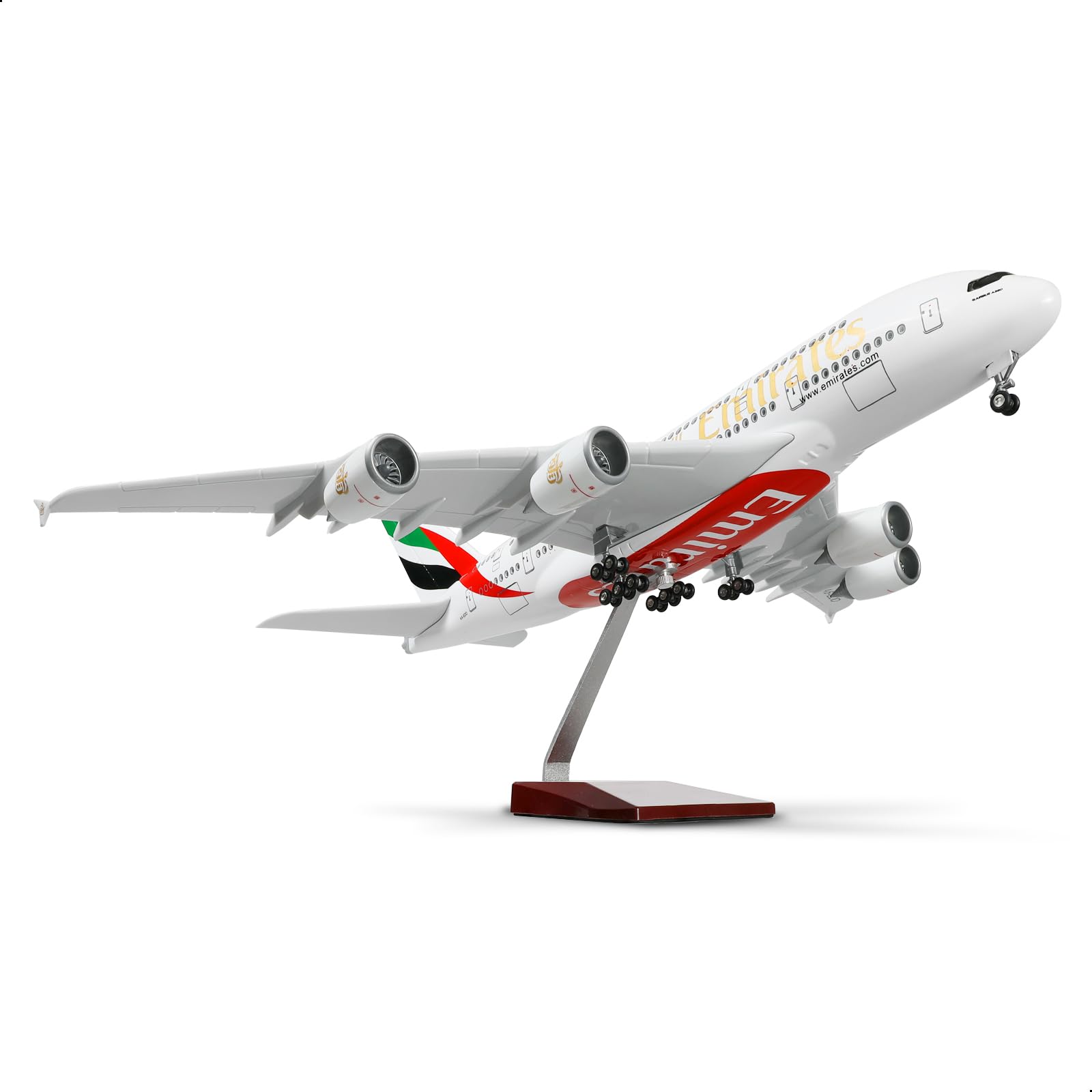 QIYUMOKE 1/160 Airbus A380 UAE/Emirates 18 Inch Large Die-Cast