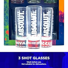 Absolut Vodka Gift Set – Flavoured Vodka, 3x 5cl Vanilla Vodka, Raspberry Vodka, Lime Vodka Alcohol Miniatures, x 3 Mini Vodka Shots Glass, Alcohol Gift Set – Birthday Vodka Gifts for Men and Women