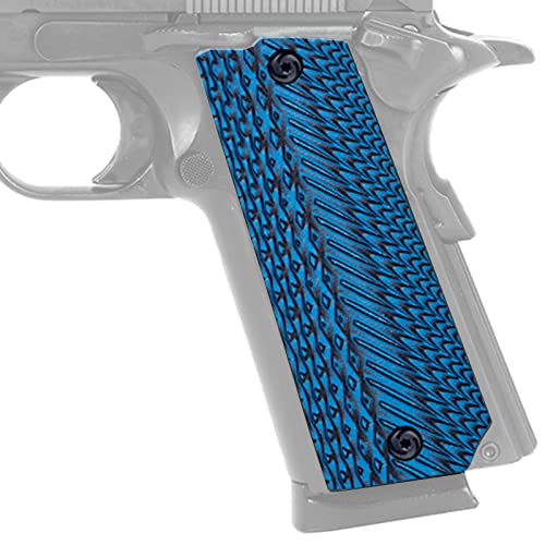 Guuun G10 Grips for Llama MAX-1 C/F or L/F, Diamond Cut Texture - Blue