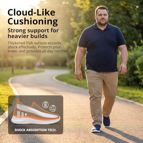 Image of TIOSEBON Men's Slip On Walking Shoes Arch Support Knit Mesh Lightweight Casual Comfortable Gym Workout Running Tennis Travel Standing Sneakers