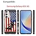 CasesOnDeck Case Compatible with [Samsung Galaxy A35 5G / A35 Case] Slim TPU Carbon Fiber Accent Scratch and Drop Protector USA Sporst Flag Theme -Snowboarding