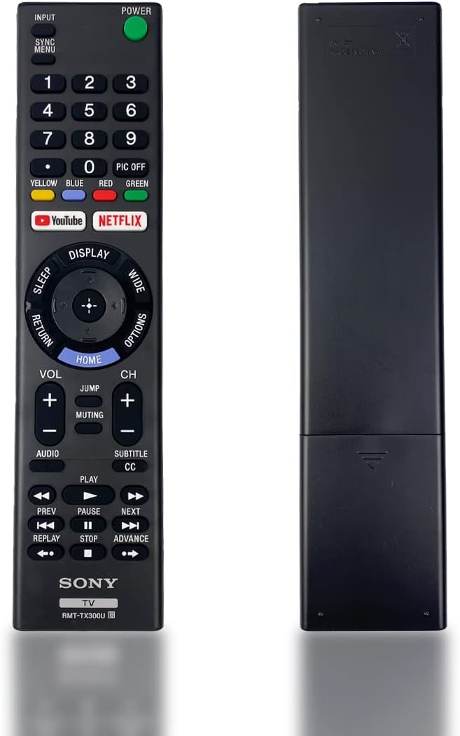 OEM RMT-TX300U Remote Control Compatible with Sony Bravia TV Models: KDL-50W800C KDL-75W800C XBR-65X890C - Includes Netflix and YouTube Hotkeys