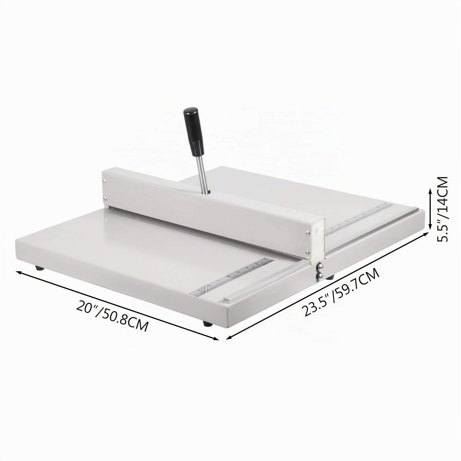 VEVOR Machine Plieuse Manuelle, Plieuses à Papier 48 cm Avec Backstop Magnétique A3, Plissage Manuel en Fer et Aluminium, Poignée à Économie de Main-d'œuvre Échelle Précise pour Dossier Carte