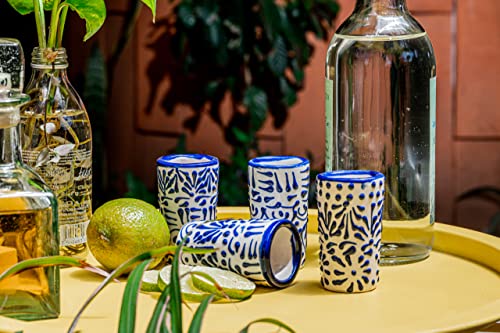 Mextequil 1234 Talavera Shot Glasses Set Of 4 Authentic Mexican Tequila Shot Glasses thumb #2