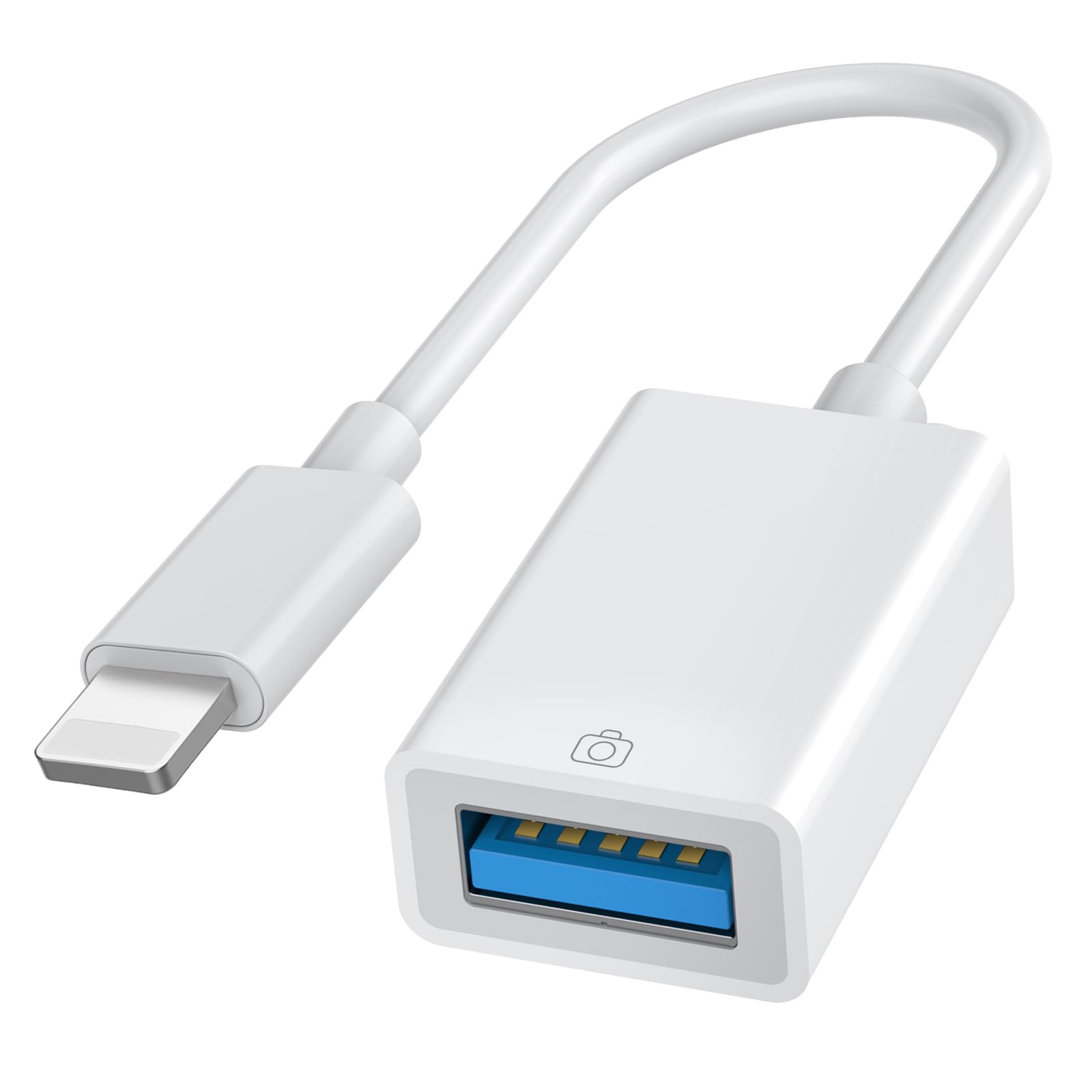 Adaptateur Lightning USB OTG Certifié Apple MFi pour Clé USB, Lecteur de Cartes