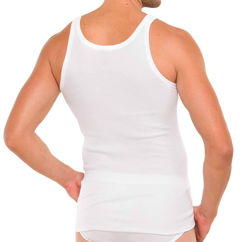 Schiesser 2 Pieza (Doble) Chaleco de los Hombres de la Chaqueta de Costilla - Blanco