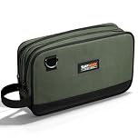 TUFFWORX Small Tool Bag, Multipurpose Zippered Tool Pouch Bag with Dual Compartment, 31 x 8 x 18 cm Portable Tool Storage Organizer, Grey