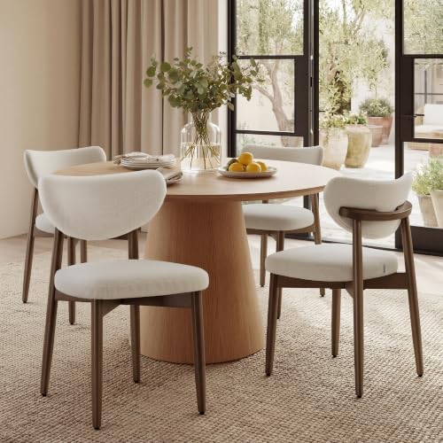VASAGLE Wooden Dining Chairs Set of 4, Upholstered...