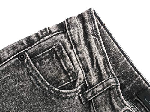 Kidscool Space Kids Rasgado Buracos Fashion Faixa elástica interna jeans slim, Preto, 5-6 anos