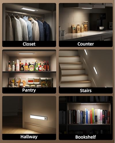 EZVALO 4 Pack Under Cabinet Lights 2400mAh Rechargeable Motion Sensor Light Indoor Wireles - image 7