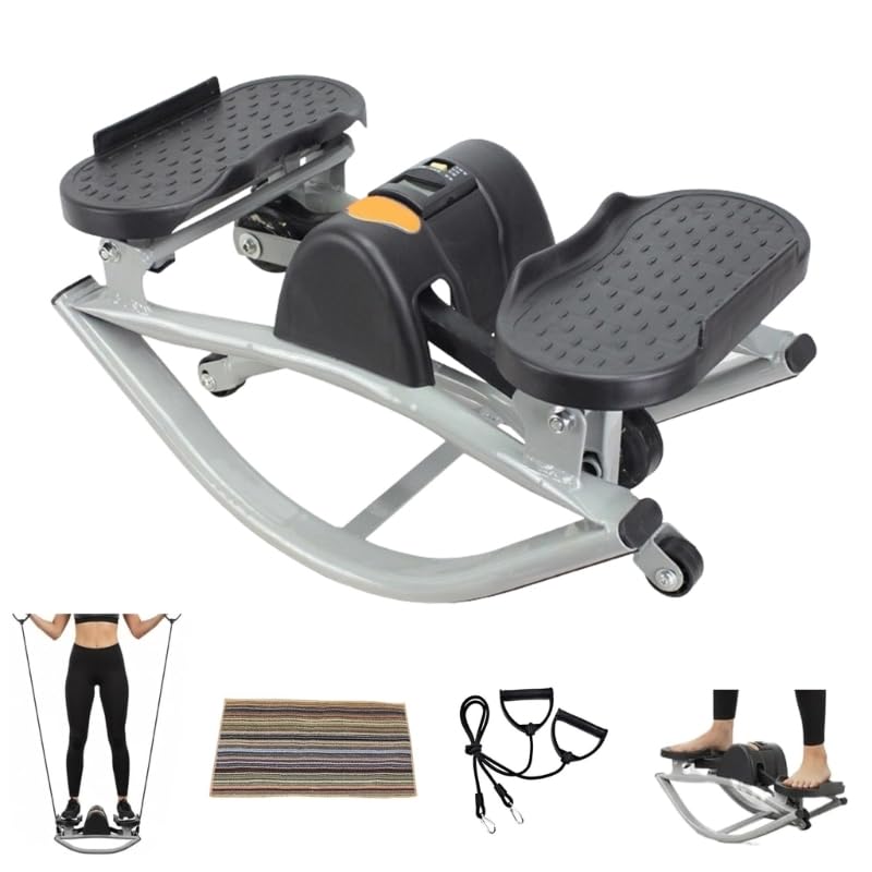 Rock Stepper with Digital Display, Low Impact Full Body Workout Machine for Legs Glutes Core, Compact Space Saving Design, No Assembly Required for Home Apartment Office