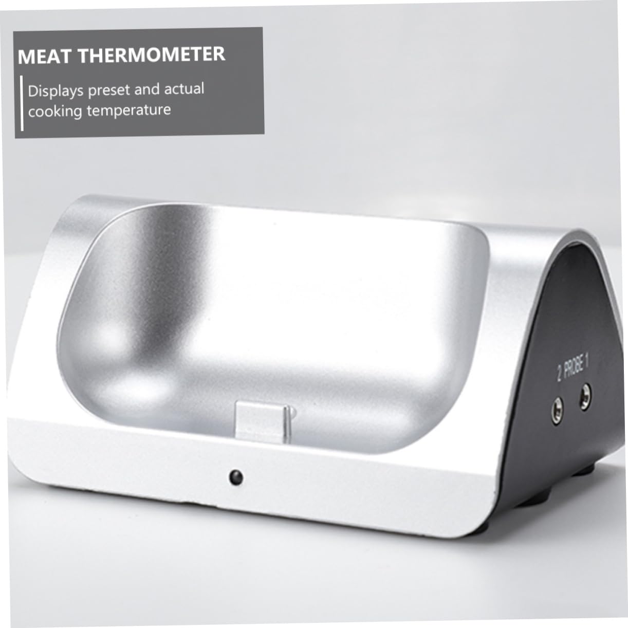 Cabilock Termómetro Inalámbrico para Alimentos, Diseño Naranja, Cocina y Parrilla, sin Batería
