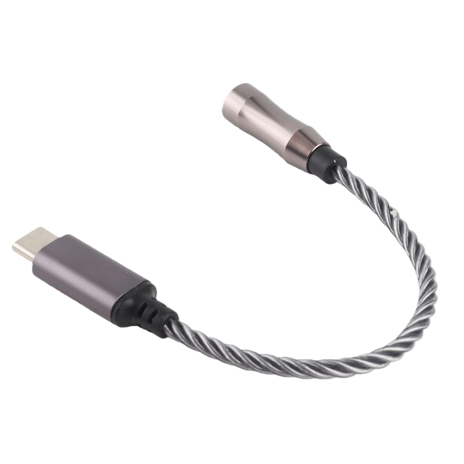 Alomejor Type C to 3.5mm Headphone Amplifier Adapter (Grigio freddo) | Decodifica HIFI a bassa potenza, supporta DSD64, uscita ad alta sensibilità, cavo da 15 cm