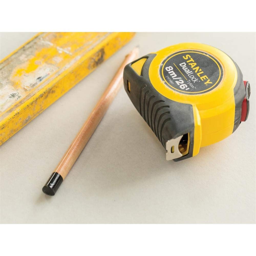 STANLEY STHT36807-0 podwójna blokada Tylon taśma kieszonkowa 8 m / 26 stóp (szerokość 25 mm), inne