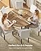 VASAGLE MAEZO Collection - Round Dining Table for 4-6 People, 47.2 Inches Circle Kitchen Table with Tapered Legs, Curved Transitions, for Dining Room, Kitchen, Honey Brown UKDT091KB02S