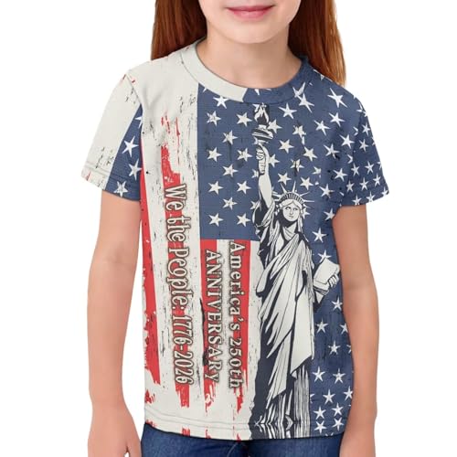 Image of WELLFLYHOM Kids Tshirts Girls Boys Short Sleeve Crewneck Tees Shirts Casual Sport Pullover Tops Size 3-16 Years