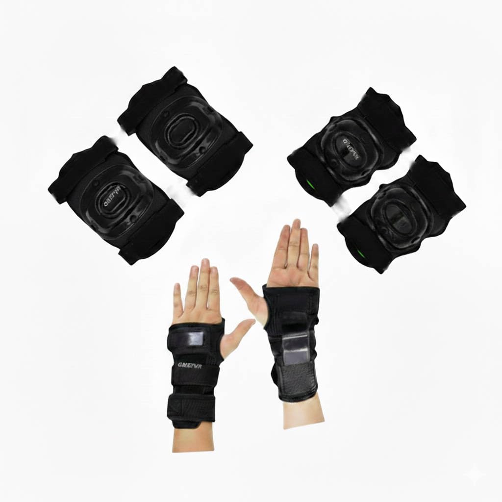Protective Guard Kit Skate and Cycling Protection Set 7 in 1 Multi Random Color As per Availability (Sporter Only- Black)-image-17
