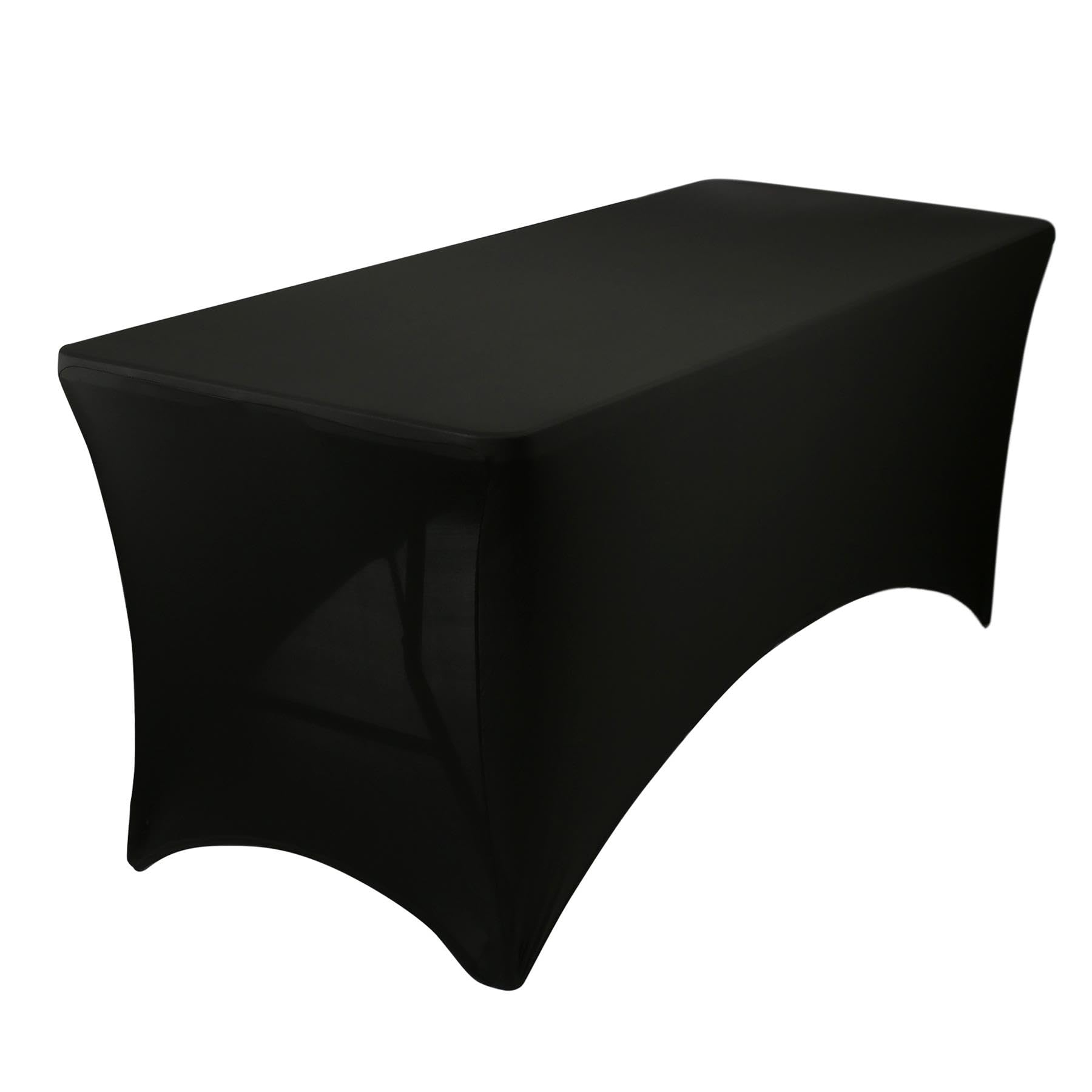 Harbour Housewares Rectangular Spandex Tablecloth - 6ft - Black