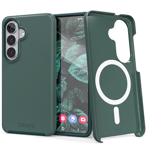 Image of Crave for Samsung Galaxy S26 Case, Compatible with MagSafe Shockproof Protection Dual Layer Case for Samsung Galaxy S26 (6.3 inch) - Forest Green