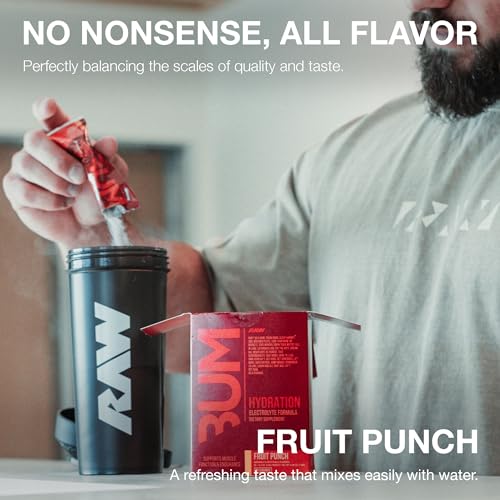 image for RAW Electrolytes Powder Hydration Drink Mix Packets, BUM Hydrate (Frui