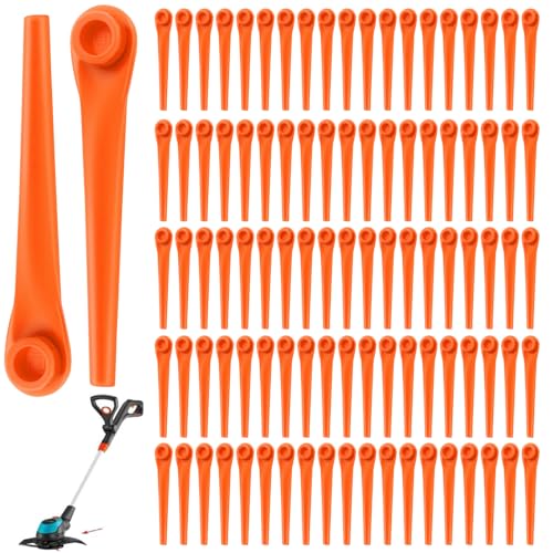 Chuancheng 100 Stück 70mm Kunststoff Rasentrimmer-Klingen Ersatz für Gardena 9823 9825 9820 9821 Ersatz Graden Rasenmäher Supply