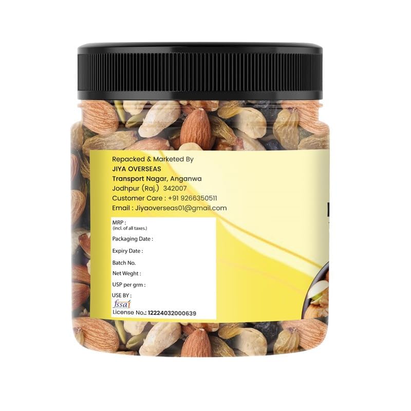 Image of MarwarBites Premium Mixed Dry Fruits 1kg | Mix Nuts and Dry Fruit Combo | Almonds, Cashews, Walnuts, Raisins & More | Resealable Jar Pack | Fresh and Crunchy Snack for Gift