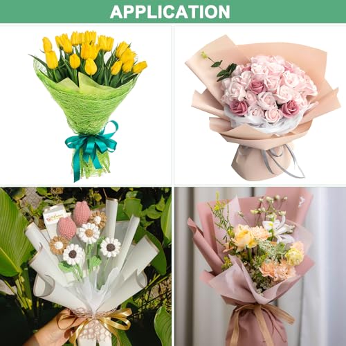 Papier imperméable bouquet fleurs rose rouleau coton anti-déchirure - 5
