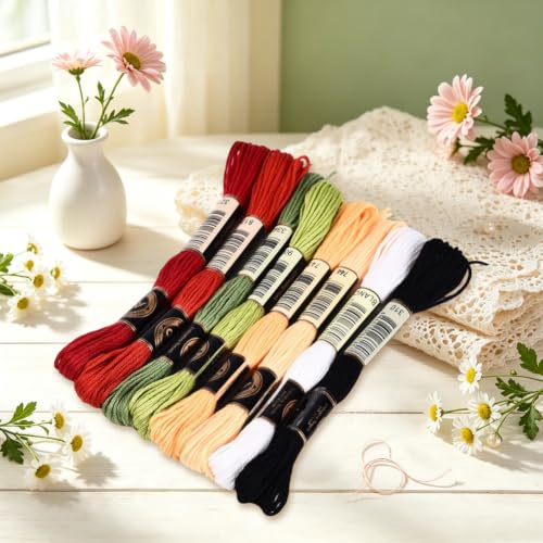 Image of 8 Skeins 70 Yards Christmas Embroidery Floss for Hand Sewing