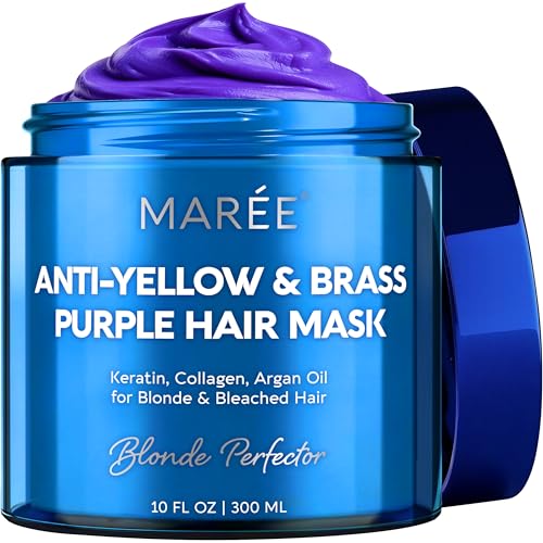 MAREE Anti Yellow Purple Hair Mask for Damaged Hair - Purple Deep Conditioner & Blonde Toner -...
