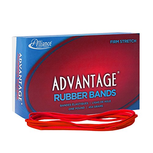 Alliance Rubber 97405 Advantage Rubber Bands Size #117B, 1 Lb Box Contains Approx. 200 Bands (7" X 1/8", Red) #TOP1