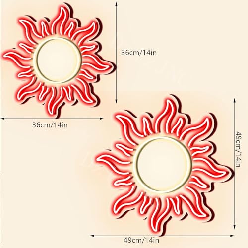 Letrero de neón LED para colgar en pared con brillo ajustable de 36x36cm 4