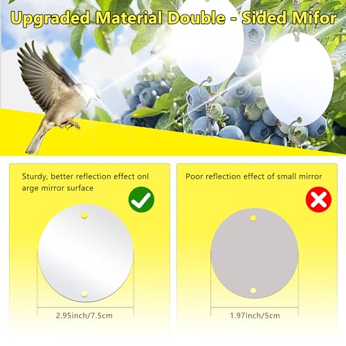 KOKMEYA Reflektierende Vogel-Scheiben, 12 Stück, doppelseitige Reflektoren, Abschreckgeräte, Vogelreflektoren, um Vögel wie Tauben, Zugvögel fernzuhalten, geeignet für Garten, Veranda, bodenhohe