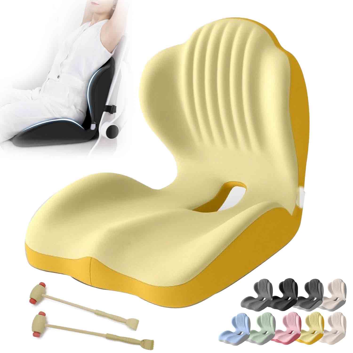 Cojín postural para asiento y respaldo, cojines de espuma viscoelástica en forma de L para sillas de oficina y asientos de coche