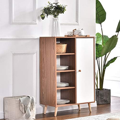 Huisen Furniture Slimline Wood Corner Shoe Storage with Door