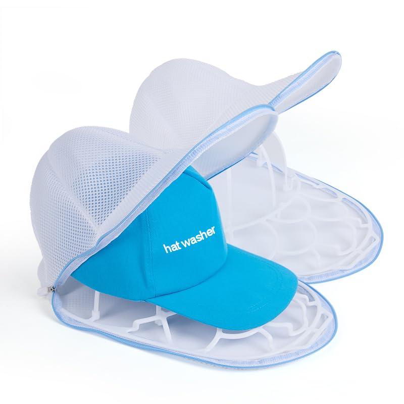 Hat Washer Cage Hats Cleaner, 4Pcs (2 Cages + 2 Bags) Hat Washer for Washing Machine,Suitable for...