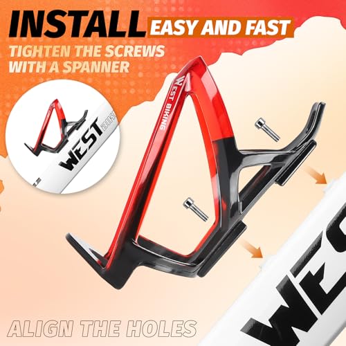 Image of Bike Water Bottle Cage, Durable Ultralight Plastic Water Drink Holder Rack , Lightweight PC Water Bottle Holder for Bicycle, Cycling Bottle Holder Cages for MTB, Road Bike, Mountain Bikes