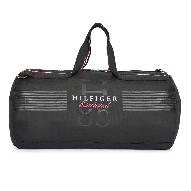 TOMMY HILFIGER Gym Bag, Black, Boone | Duffel Bag for Travel Women and Men