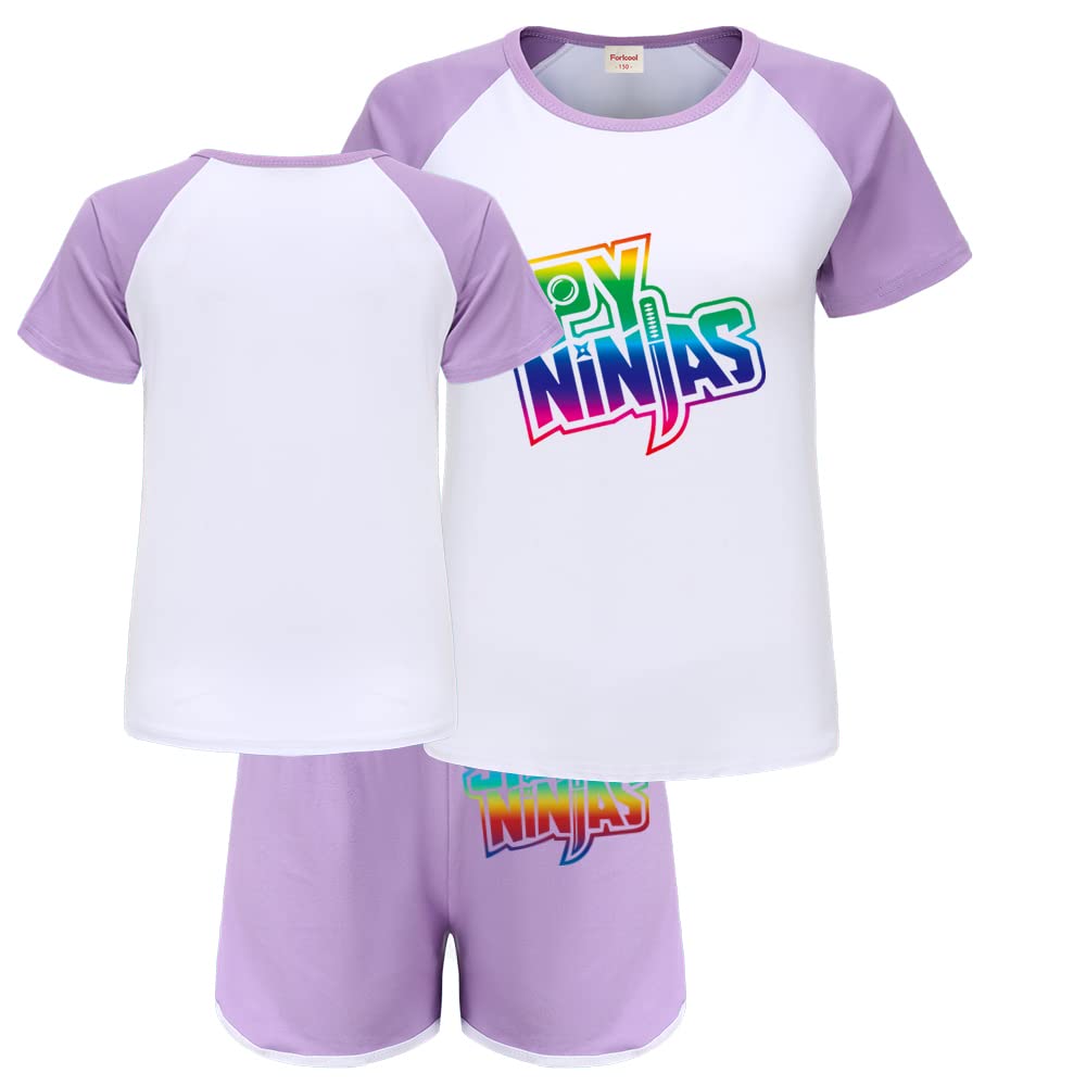ForlcoolSpy Ninjas Merch Girls Pyjamas Tshirt+Shorts 2pcs Clothing Set Kids Girl Sleepwear Comfortable Outfits