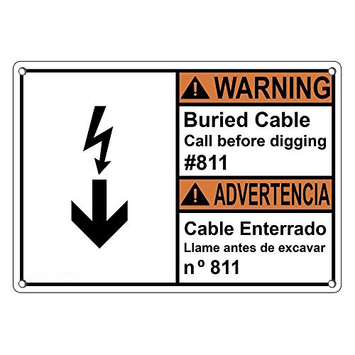 Weatherproof Plastic ANSI Warning Buried Cable Call Before Digging ...