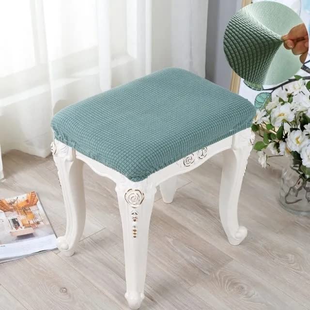 AQIGR 2/4 Pack Elastic Rectangle Bar Stool Covers Stretch Vanity Stool Cover Jacquard Chair Seat Slipcovers Counter Stool Cover Saddle Seat Covers Washable for Wooden Metal Bench