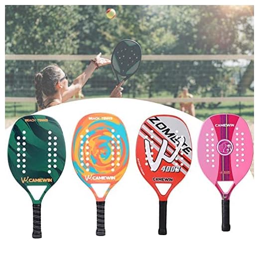 Raquete Para Beach Tennis Profissional Em Fibra Carbono Com Capa Protetora - Camewin - Cores Sortidas