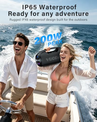 Image of Bluetooth Speaker, 200W Peak Portable Speakers Wireless w /Bass Boost