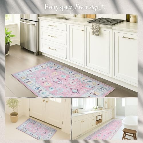 Pink Modern Oushak Rug 5x7 - Vintage Inspired Design - Image 6