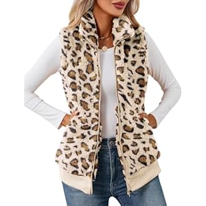 IECCP Teddy Fleece Weste Damen Warme Ärmellose Weste für Herbst und Winter Teddyjacke Lässig und leicht Damenweste Herbstmantel mit Stehkragen