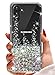 SunStory Designed for Samsung Galaxy Note 10 Case,Galaxy Note 10 5G Case,Moving Shiny Quicksand Glitter with PC layer and TPU Bumper Case for Samsung Galaxy Note 10 Phone (Silver)