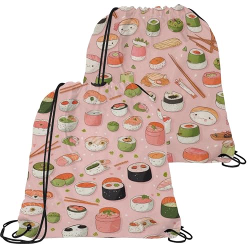 Sac à cordon lot de 2 rose et multicolore taille unique étanche