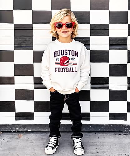 Olive Loves Apple Vintage Houston 2002 Football Sweatshirt for Men Women and Kids Red and Blue Pullover4