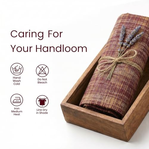 Image of Unstitched Cotton Fabric for Men and Women - Light Weight Trending Self Pattern Khadi Cotton Fabric Material (3.5 Meter, New Marron)