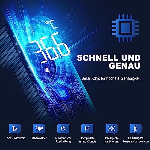 Viproud Fieberthermometer für Babys Kinder Erwachsene, Kontaktloses Stirnthermometer, Digitales...
