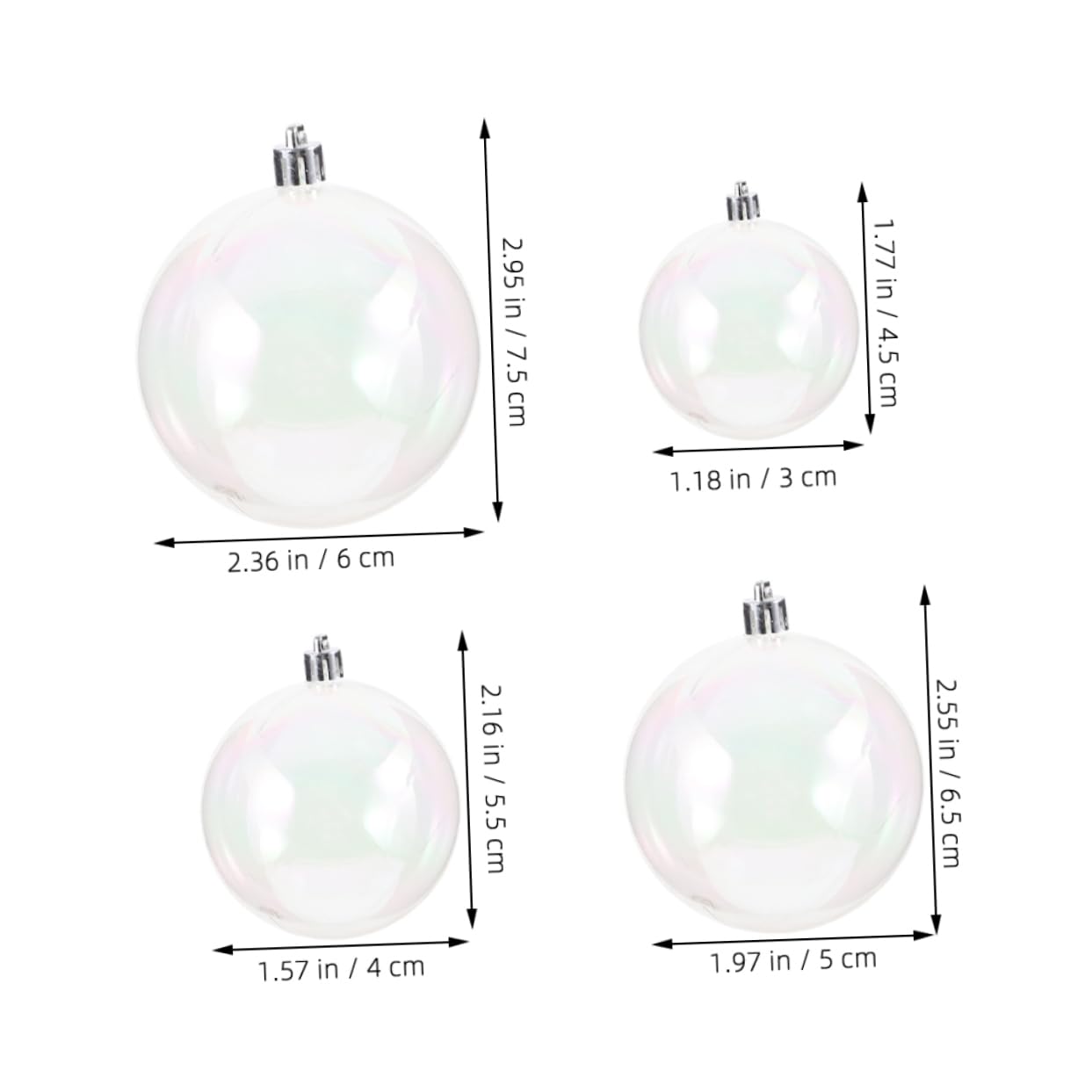 Beaupretty 40piezas Bolas Decorativas De Arcoíris para Navidad Adornos Transparentes De Bolas